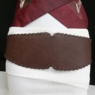 NEW WOMEN HIP WAIST FAUX LEATHER D. BROWN WIDE WESTERN FASHION BELT 29"-34" S/M