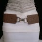 NEW WOMEN HIP WAIST ELASTIC TAUPE GRAY WIDE FASHION BELT CLIPS BUCKLE 27-38 S-L