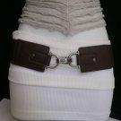 NEW WOMEN HIP WAIST ELASTIC BLACK WIDE FASHION BELT BIG CLIP BUCKLE 27"-35" S M