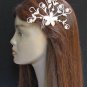 NEW WOMEN BIG SILVER HEAD METAL FLOWERS PIN FASHION HAIR LEAVES RHINESTONES