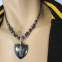 New Men Short Pewter Stones Beads Fashion Necklace Big Cross Shield Big Pendant
