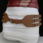 NEW WOMEN HIP ELASTIC FAUX LEATHER LIGHT BROWN FASHION BELT RIB CAGE 27"-33" S M