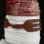 NEW WOMEN HIP ELASTIC FAUX LEATHER MOCHA BROWN FASHION BELT RIB CAGE 26"-33" S M