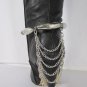 New Women Trendy Fashion One Boot Shoe Gold Strap Chain Big Beads Gold / Silver