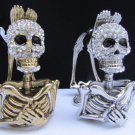 New Women Gold Silver Skeleton Bracelet Fashion Jewelry Halloween Cuff skull