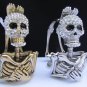 New Women Gold Silver Skeleton Bracelet Fashion Jewelry Halloween Cuff skull