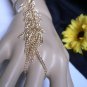 NEW WOMEN GOLD METAL HAND BODY CHAIN FASHION BRACELET ONE FINGER SLAVE RING LEAF