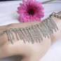 NEW WOMEN SILVER METAL HAND BODY CHAIN FASHION BRACELET 1 FINGER SLAVE RING LEAF