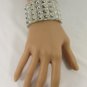 New Women Silver Elastic Metal Mini Spikes Pyramid Bracelet Fashion Jewelry