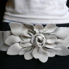 NEW WOMEN GRAY BELT HIGH WAIST HIP BIG FLOWER BUCKLE CHIC COLLECTION S-M-L-XL