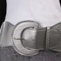 NEW WOMEN LOW HIP ELASTIC HIGH WAIST METALLIC SILVER FASHION BELT M L XL 30"-45"