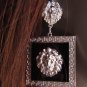 NEW 2014 WOMEN SQUARE SILVER BLACK METAL LION HEAD FACE HOOK FASHION EARRING SET