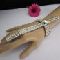 NEW WOMEN SILVER METAL BIG LONG CROSS HAND CHAIN RHINESTONES SLAVE BRACELET RING