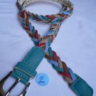 NEW WOMEN BRAIDED TEAL THIN FASHION BELT RED BROWN BLUE BEIGE 32"-38" MEDIUM