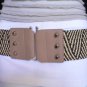 NEW WOMEN ELASTIC HIP WAIST BEIGE BROWN BRAIDED STRAW FASHION BELT 30"-42" M-XL