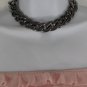 New Women Pewter Gunmetal Lightweight Plastic Chunky Chain Thick Links Necklace