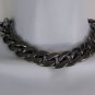 New Women Pewter Gunmetal Lightweight Plastic Chunky Chain Thick Links Necklace