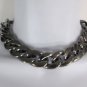 New Women Pewter Gunmetal Lightweight Plastic Chunky Chain Thick Links Necklace