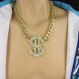 New Men Silver / Gold Metal Chains Fashion Necklace Big Dollar Sign $ Pendant