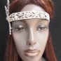 NEW WOMEN SILVER METAL HEAD CHAIN FASHION JEWELRY SIDE FLOWER LEAVES MULTI BEADS