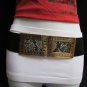 NEW WOMEN HIP WAIST STRETCH BLACK FASHION BELT SNAKE PRINT BUCKLE 27"-35" S / M