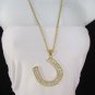 New Women Metal Chains Horseshoe Pendant Fashion Necklace Gold / Silver 30" Long