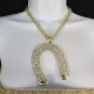 New Women Metal Chains Big Horse Shoe Pendant Fashion Necklace Gold Silver 18"
