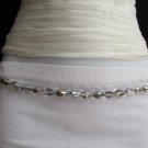 WOMEN HIGH WAIST HIP METAL CHAINS CLEAR DROP BEADS FASHION BELT 30"-44" M L XL