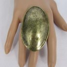 New Women Antique Gold Metal Plate Extra Long Metal Fashion Ring Elastic Band