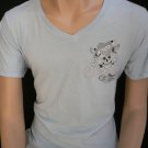 NEW ED HARDY MEN LIGHT BLUE SAMPLE T-SHIRT SKULL LOVE KILLS SLOWLY V-NECK XL