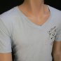 NEW ED HARDY MEN LIGHT BLUE SAMPLE T-SHIRT SKULL LOVE KILLS SLOWLY V-NECK XL