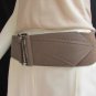 WOMEN WAIST HIP TAUPE CUT OUT WIDE ELASTIC FASHION BELT PEWTER BUCKLE 28-36" S M