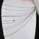 New Women Multi Strands Silver Metal Chains Links Fashion Hip Belt 28"-42" S M L