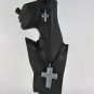 New Women Love Hope Faith Large Silver Cross Pendant Fashion Necklace + Earring