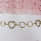 New Women Gold Chain Links Fashion Belt Multi Hearts Hip Waist 28"-42" S M L