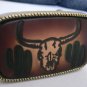 NEW MEN WOMEN WESTERN GOLD BELT BUCKLE BULL HEAD BROWN GENUINE LEATHER USA