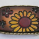 NEW MEN WOMEN WESTERN GOLD BELT BUCKLE BIG FLOWER GENUINE LEATHER MADE IN USA