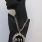 New Women Silver Metal Chains Fashion Necklace Big Black HOT Pendant Rhinestone