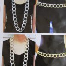 Women Silver / Gold Chunky Metal Chain Links Fashion Belt Necklace L XL 38"-43"