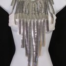 NEW WOMEN LARGE WIDE MULTI SILVER LINKS CHAINS BIG METAL NECKLACE EXTRA LONG 22"