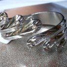 NEW WOMEN SILVER METAL ANGEL WINGS CUFF ADJUSTABLE FASHION BRACELET RHINESTONES
