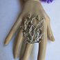 NEW WOMEN SILVER METAL BRANCHES UNDER WATER FLOWER FASHION RING ADJUSTABLE 2/2.5