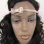 New Women Elastic Band Forehead Fashion Head Chain Jewelry Silver Metal Bow