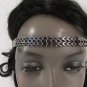 New Women Black Elastic Band Fashion Head Jewelry Pewter Gunmetal Metal Links