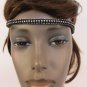 New Women Elastic Band Black Forehead Fashion Head Jewelry Silver Rhinestones