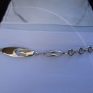 Women Silver Thin Metal Belt  Letter G Shiny Metals  Geometric Design XS S M L