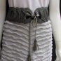 WOMEN WAIST HIP GRAY ELASTIC BRAIDED FASHION BELT LONG FRINGES 26"-32" XS S M