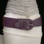 NEW WOMEN HIP ELASTIC FAUX LEATHER PURPLE FASHION BELT CIRCLE BUCKLE 27"-34" S M