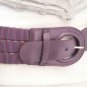 NEW WOMEN HIP ELASTIC FAUX LEATHER PURPLE FASHION BELT CIRCLE BUCKLE 27"-34" S M