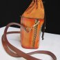 USED WOMEN RED BROWN PURSE SMALL BAG GENUINE LEATHER LONG STRAP PUEBLITO PAISA
